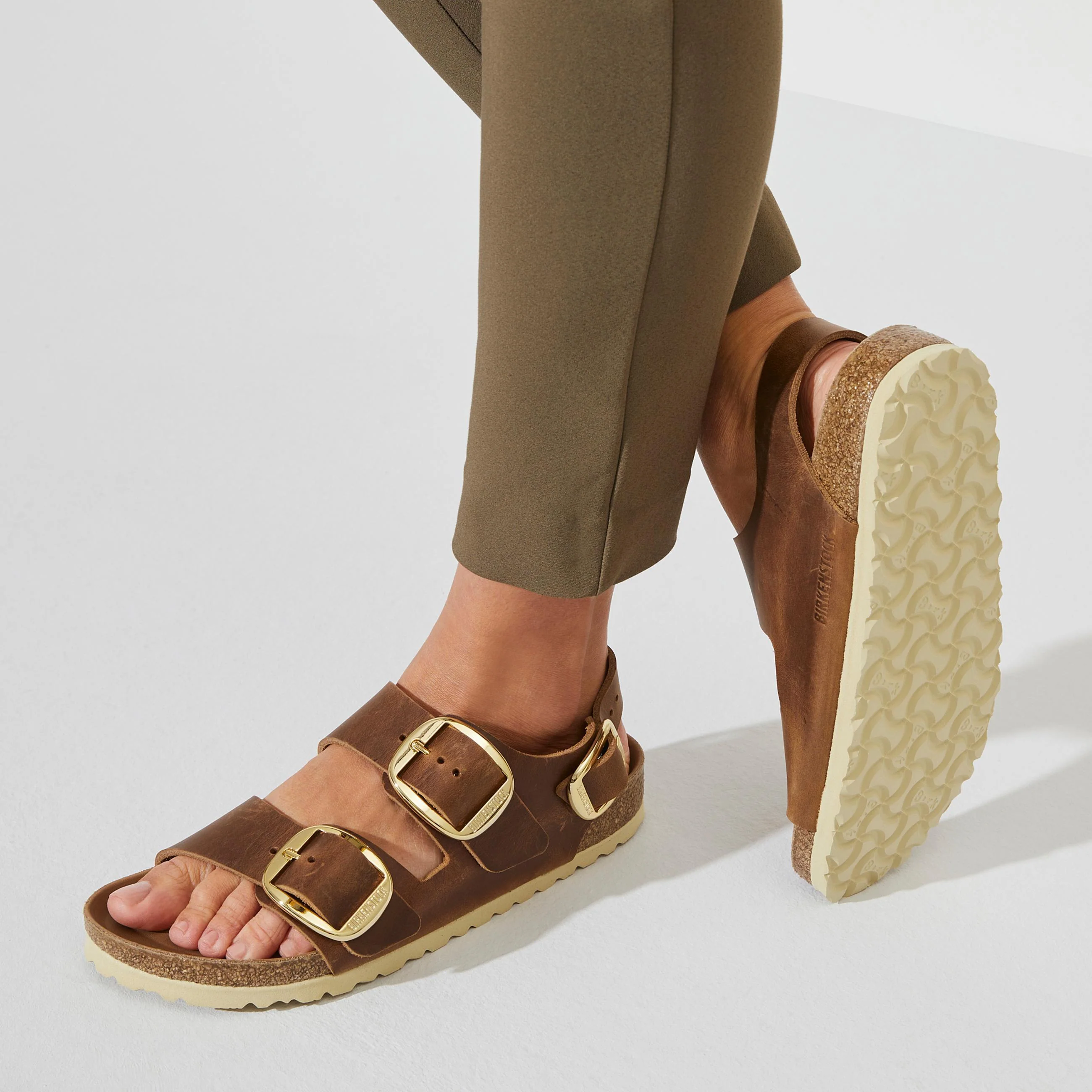Milano Big Buckle Cognac Oiled Leather - Image 5