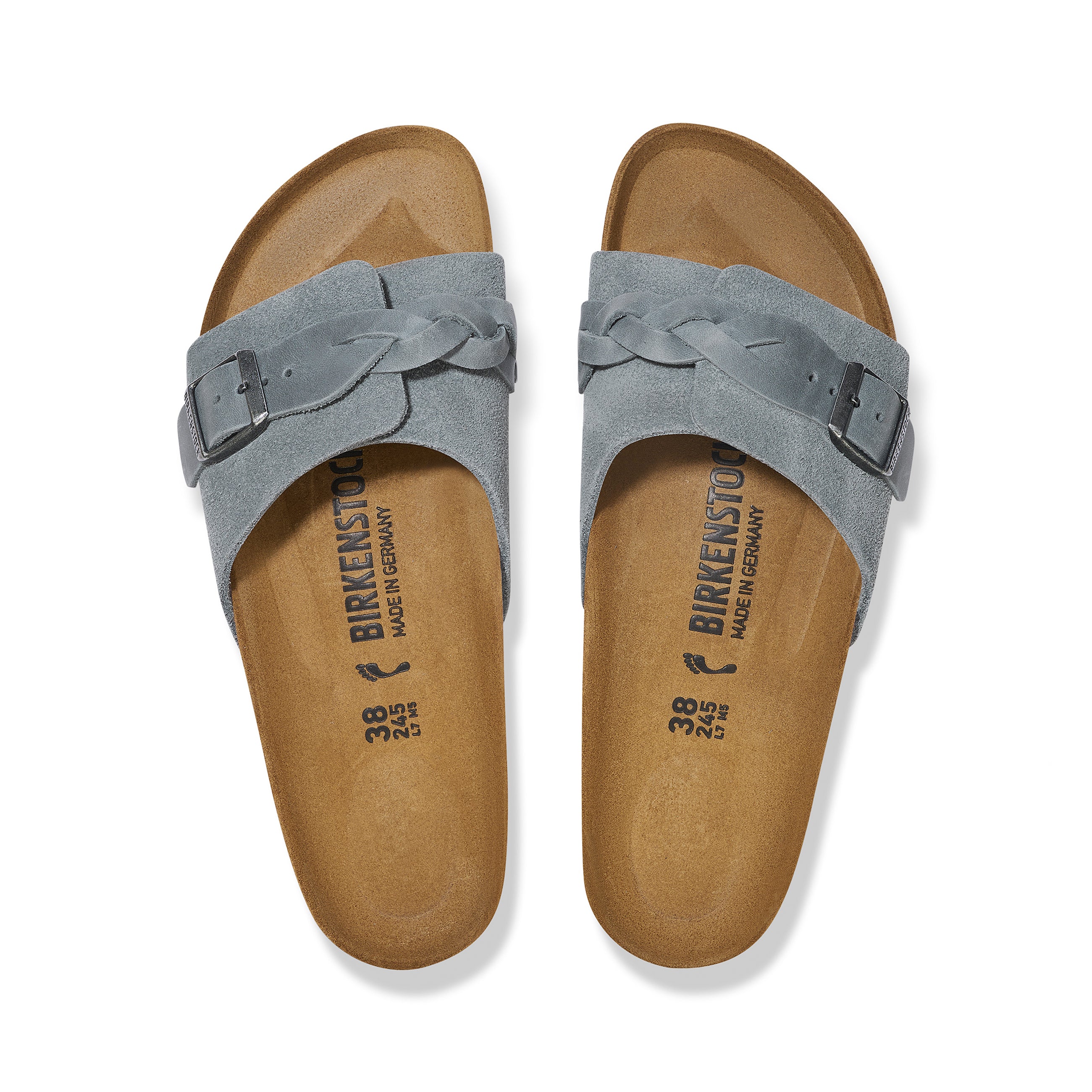 Oita Braided Basalt Grey Suede Leather - Image 3