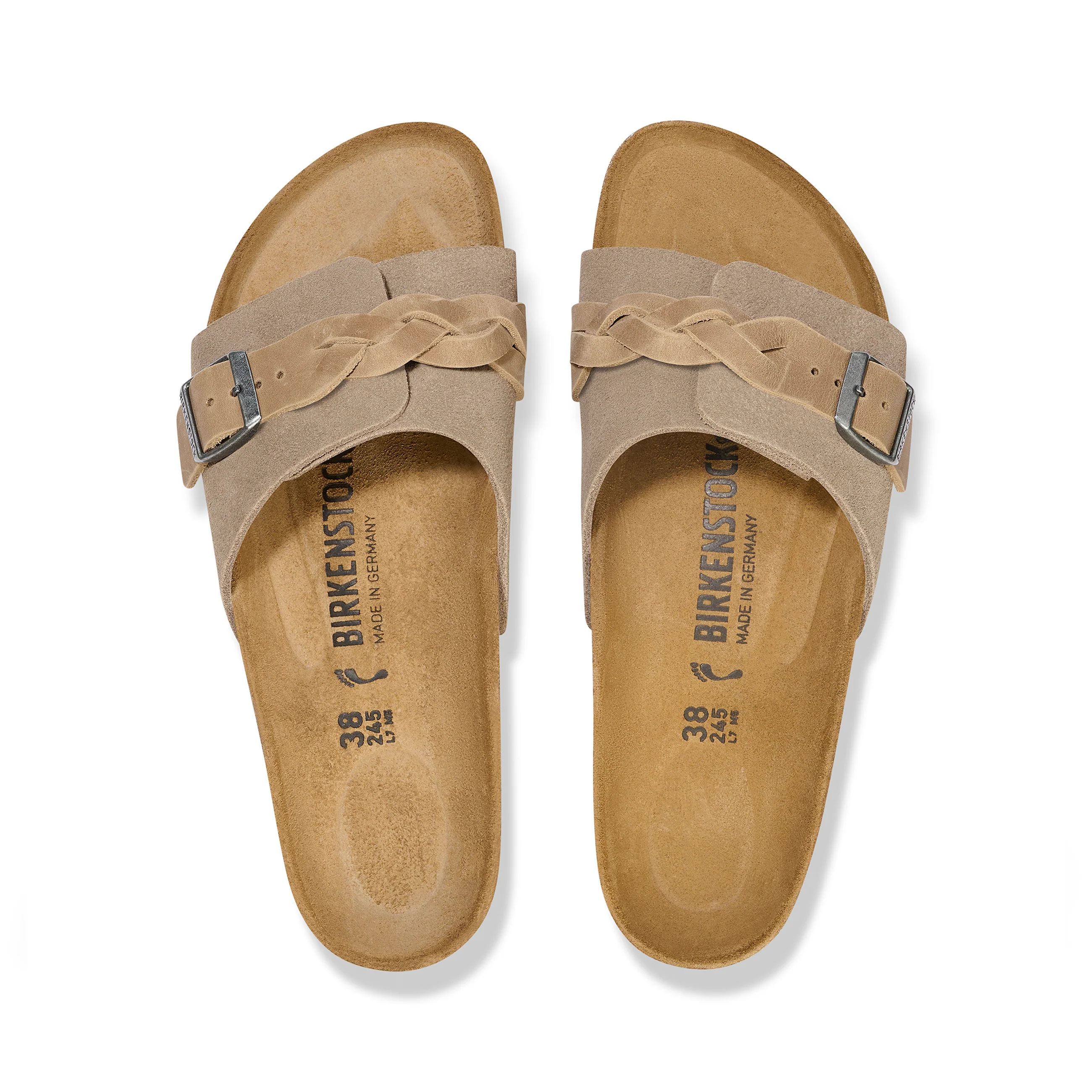 Oita Braided Taupe Suede Leather - Image 3