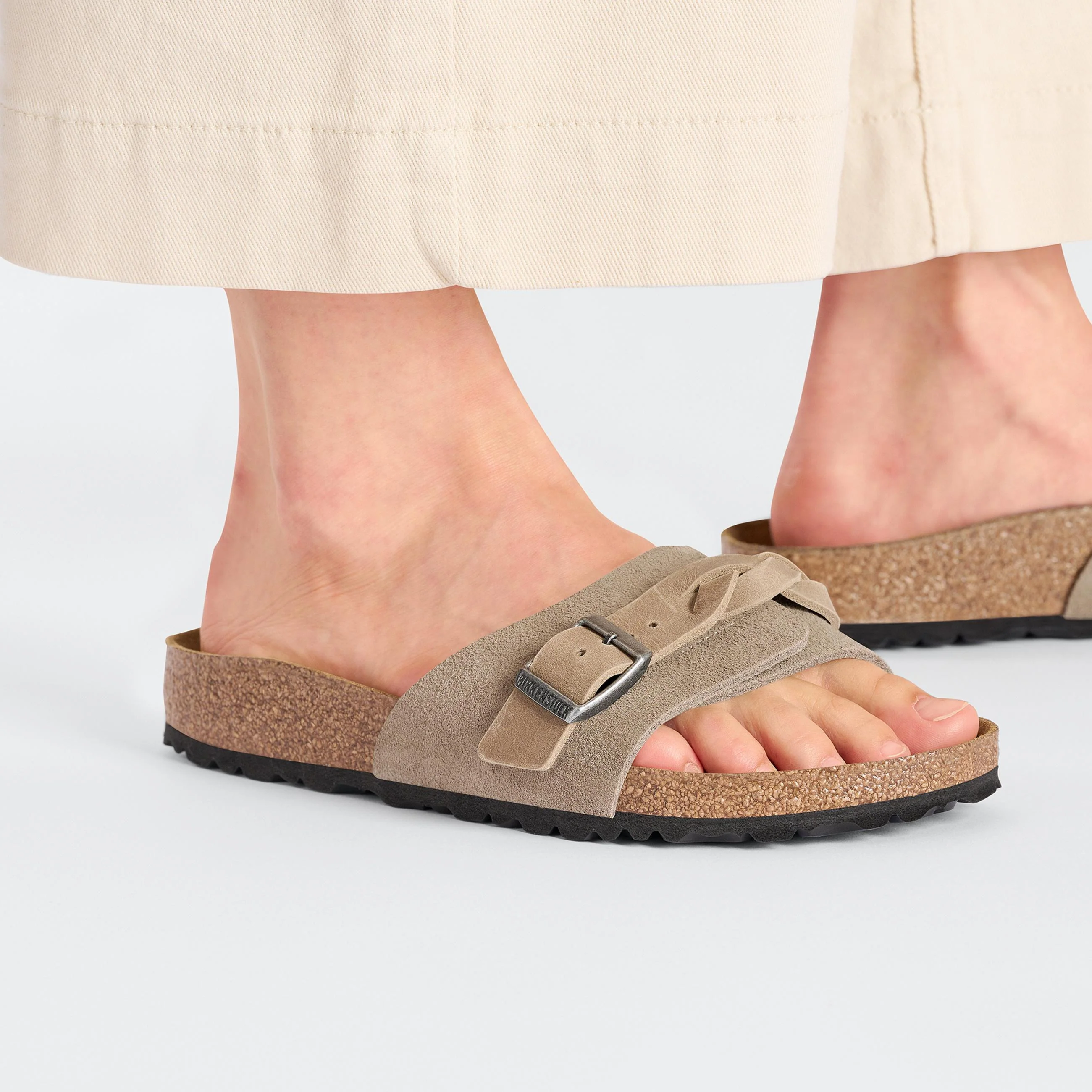 Oita Braided Taupe Suede Leather - Image 6