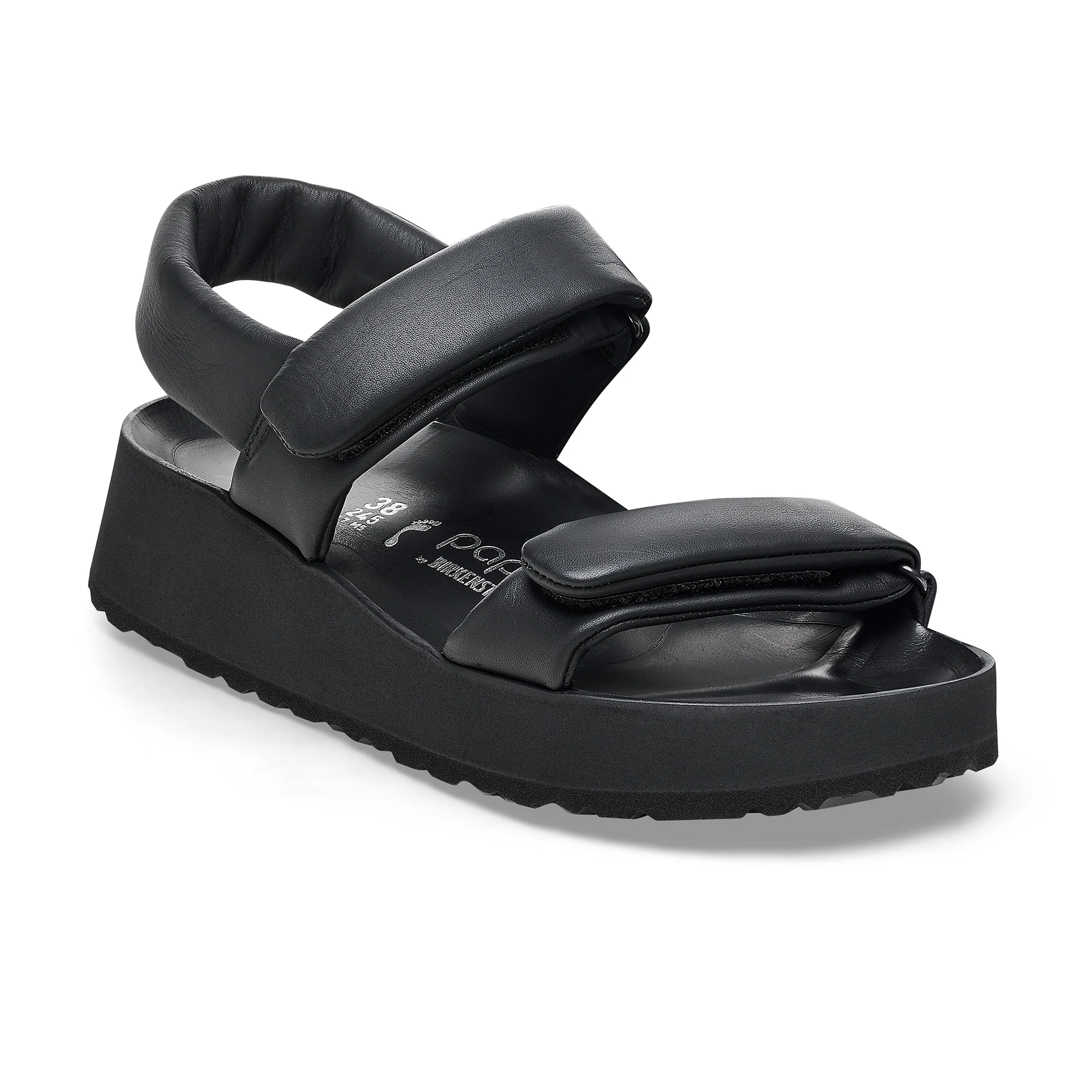 Theda Exquisite Platform Wedge Black Smooth Leather